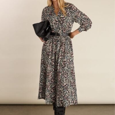 Baukjen Black Susannah Printed Midi Dress