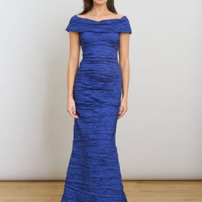 Gina Bacconi Blue Sidney Off Shoulder Maxi Dress