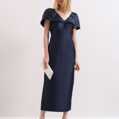 Phase Eight Blue Erina Satin Dress