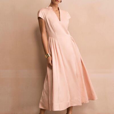 Mint Velvet Pink Ruched Detail Dress