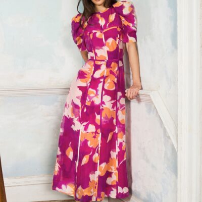 Ro&Zo Pink Petite Niamh Binding Detail Occasion Dress