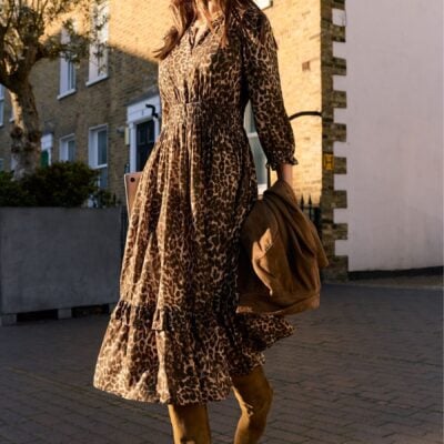 Baukjen Brown Christine Printed Midi Dress