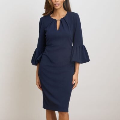 Gina Bacconi Blue Ivana Navy Shift Dress