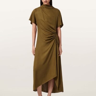 AllSaints Green Rosie Silk Dress