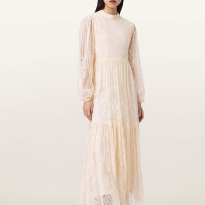 AllSaints White Lillian Embroidered Dress