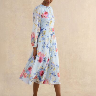 Hobbs Blue Petite Constance Dress