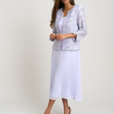 Gina Bacconi Purple Page Fancy Jacket & Chiffon Dress