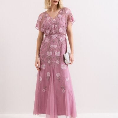 Phase Eight Pink Priya Beaded Dress