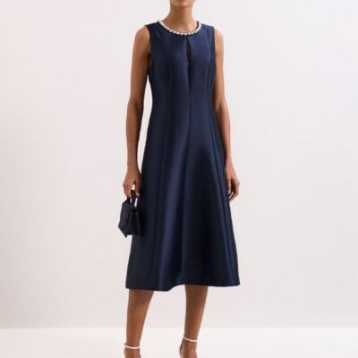 Phase Eight Blue Judy Satin Dress