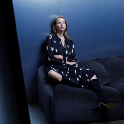 Whistles Black Abstract Spot Shirt Dress