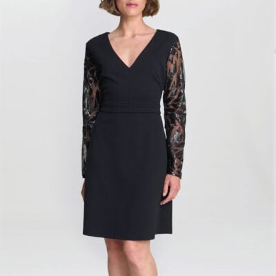 Gina Bacconi Black Angie Cocktail Dress