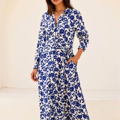 Aspiga Blossom Cream/Navy Eliza Shirt Dress
