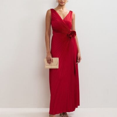Phase Eight Red Emlyn Pleated Dress