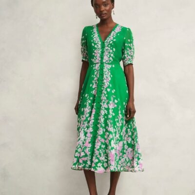 Hobbs Green Petite Ana Silk Dress
