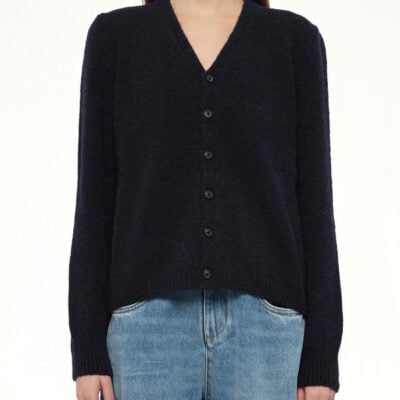 Maison Margiela Gauge 5 Cardigan in Navy/dark Brown Navy / S