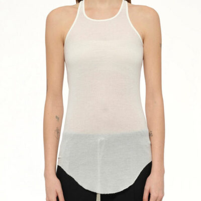 Rick Owens Basic Rib Tank Top in Milk / 38
