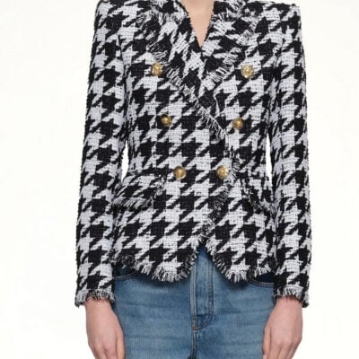 Balmain 6 Buttons Fitted Tweed Jacket