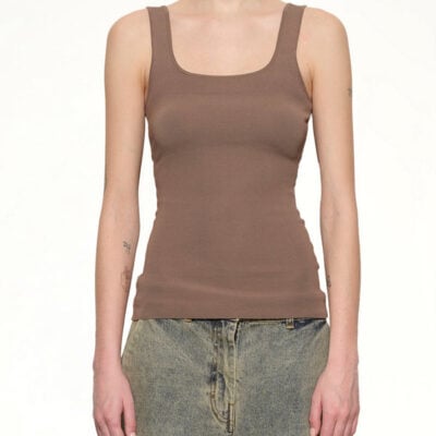 Entire Studios Squared Neck Top in Tan / Xs