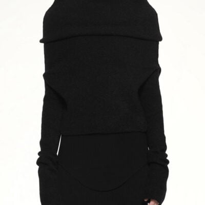 Rick Owens Ls Cowl in Black / S