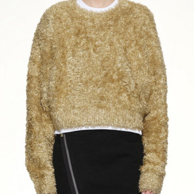 Noir Kei Ninomiya Polyester Lame Knit in Gold / S