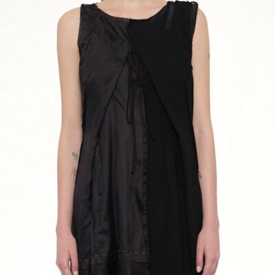 Maison Margiela Silk Twill MIDI Dress in Black / 38