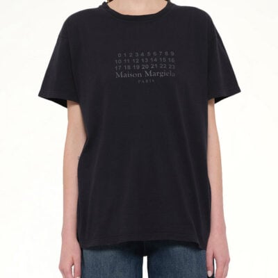 Maison Margiela Logo T-shirt in Washed Black / S