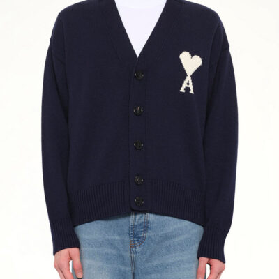 Ami Paris Contrasted Adc Cardigan