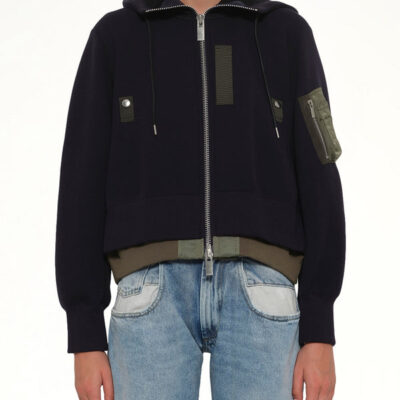 Sacai Sponge Sweat X Nylon Twill Small Hoodie
