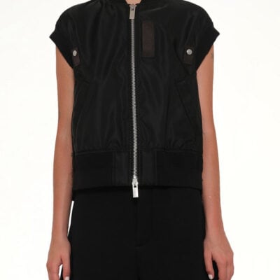 Sacai Nylon Twill Vest in Black / 1