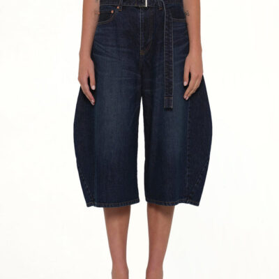 Sacai Barrel Denim Bermuda Pants in Blue / 1