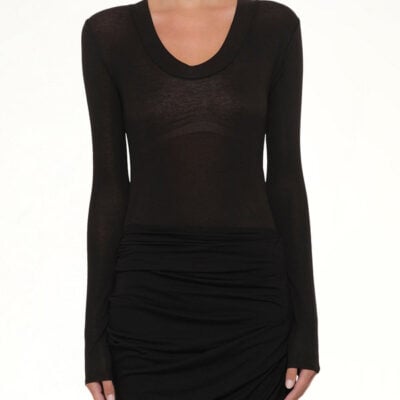 Entire Studios Circle Neck Bodysuit in Black / Xs