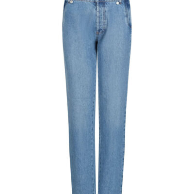 Coperni Open Hip Denim Trousers in Washed Blue / 38