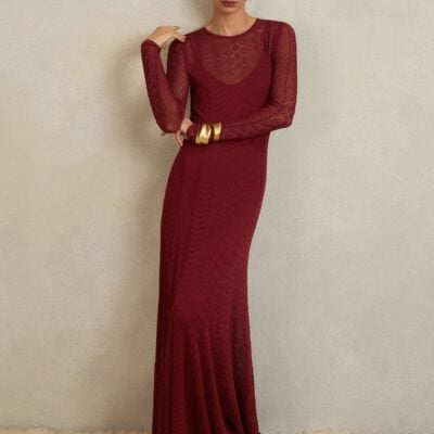 Atelier Red Ami Atelier Pointelle-Knit Maxi Dress