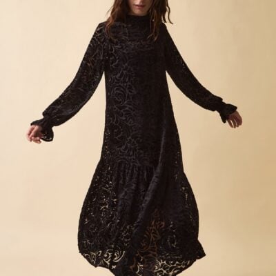 Monsoon Black Clemence Gigi Velvet Burnout Maxi Dress