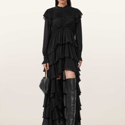 AllSaints Black Leila Ls Dress