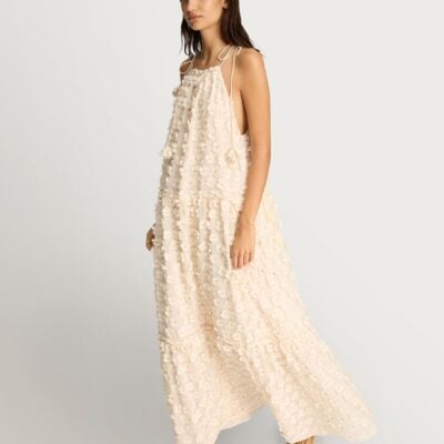 Munthe Cream Bohdana Floral Embellished Dress