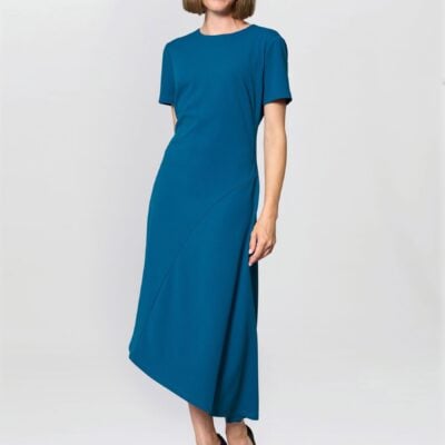 Gina Bacconi Blue Elma Fit And Flare Midi Dress