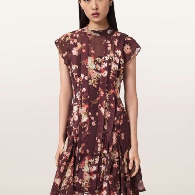 AllSaints Red Fleur Dress