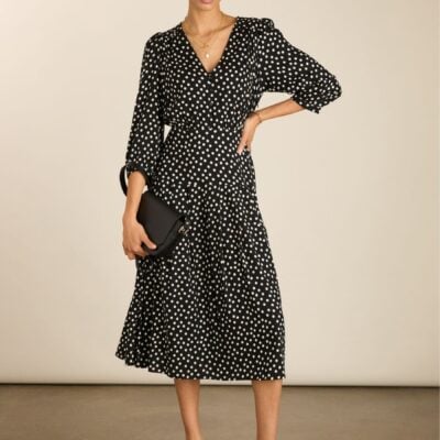 Baukjen Black Mary Printed Midi Dress