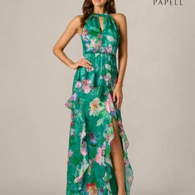 Adrianna Papell Green Petite Printed Mermaid Dress