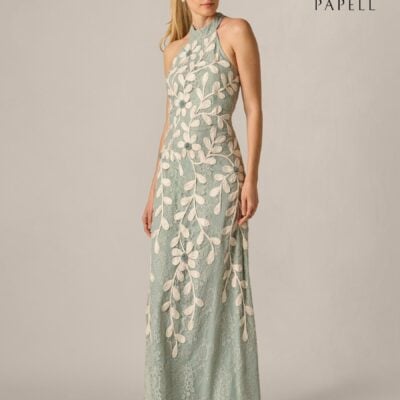 Adrianna Papell Green Soutache Lace Dress