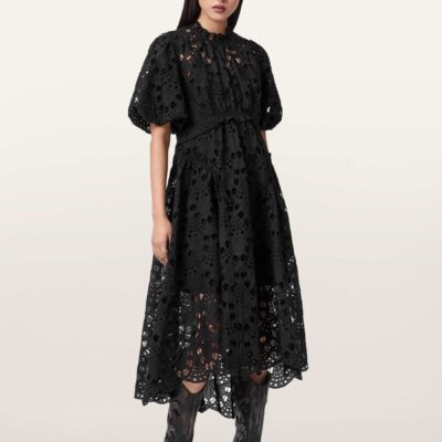 AllSaints Black Odette Dress