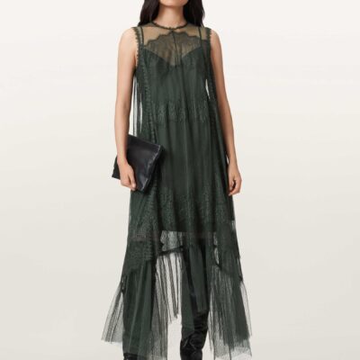 AllSaints Green Clara Dress