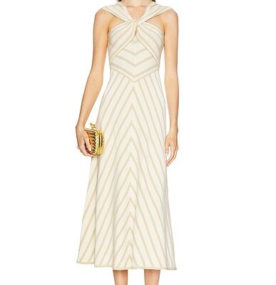 Zimmermann Luna Metallic Halter Dress