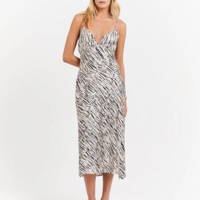 First Mse Leya Satin Midi Dress Size XS Animalia