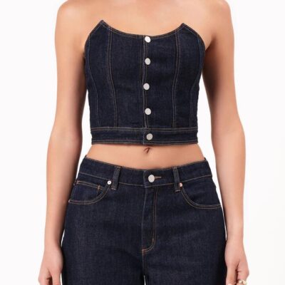 Abrand Angel Bustier Lila Size L Rinse Denim
