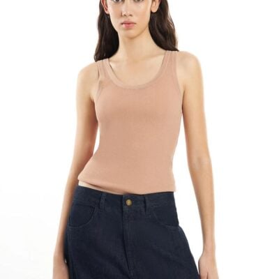 First Mse Mse Knit Tank Top Size L Praline