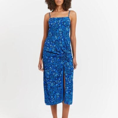 Lulu & Rose Elyna Midi Dress Size M Azure Floral