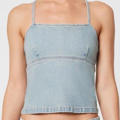 Abrand Heaven Denim Top Dixie Size L Tint Light Blue