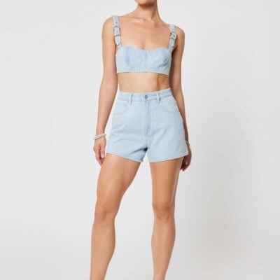 Abrand Atomic Denim Top Kate Size L Light Vintage Blue